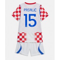 Stroje piłkarskie Chorwacja Mario Pasalic #15 Koszulka Podstawowej dla dzieci MŚ 2026 Krótki Rękaw (+ szorty)